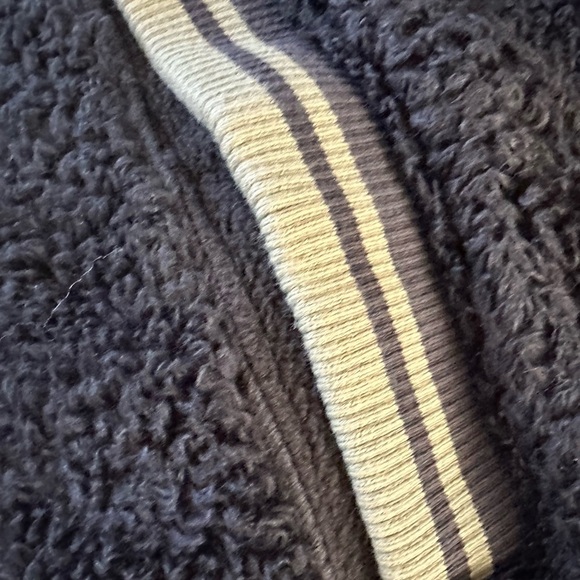 UGG GLADYS SPORTY SHERPA JACKET BLACK W/ PINK TRIM FULL ZIP POCKETS WOMEN Large - Picture 5 of 11